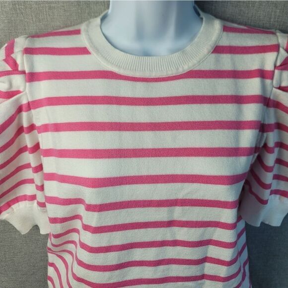 VINE & LOVE Puff Sleeve Striped Top - Picture 2 of 9